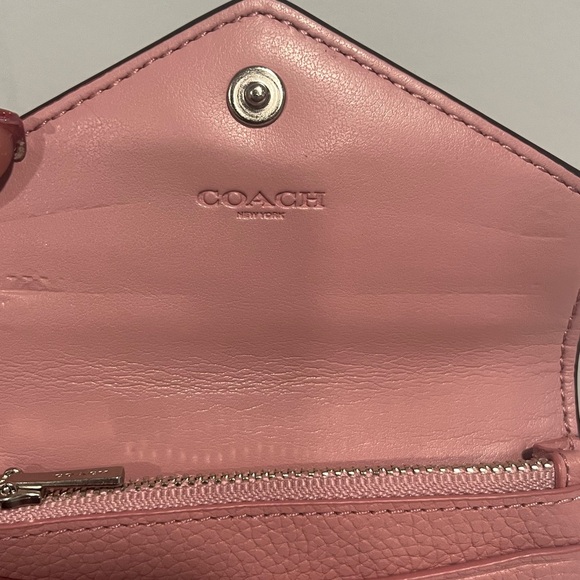 Coach Pink Leather Envelope Card Case | Elegant & Compact - Picture 7 of 13